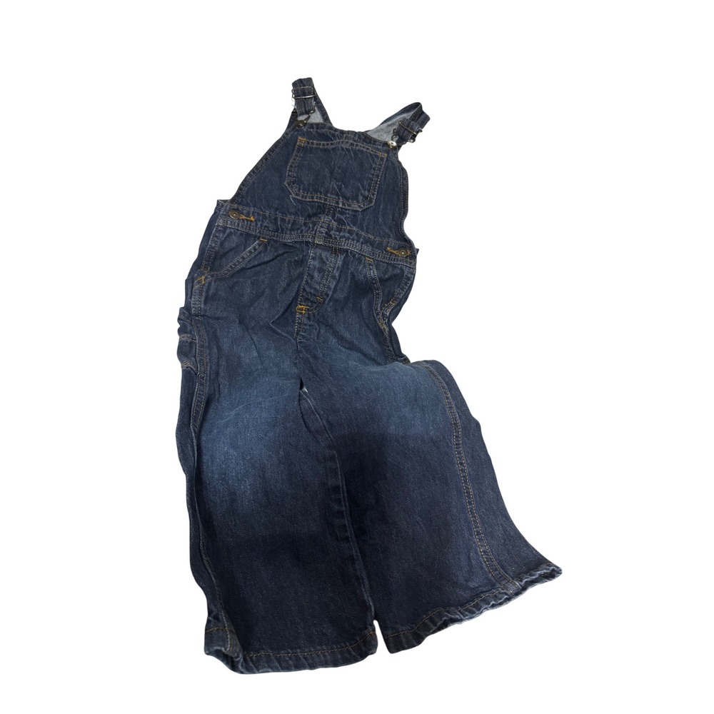Wrangler Jeans Co Toddler Boys Dark Wash Denim Carpenter Bib Overalls 4T 9FPTHOD